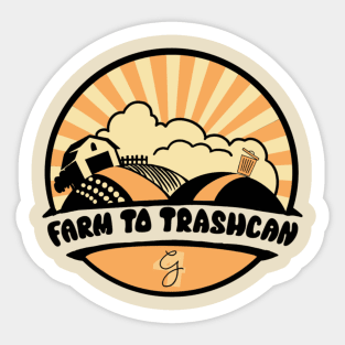 Farm to Trashcan Sticker